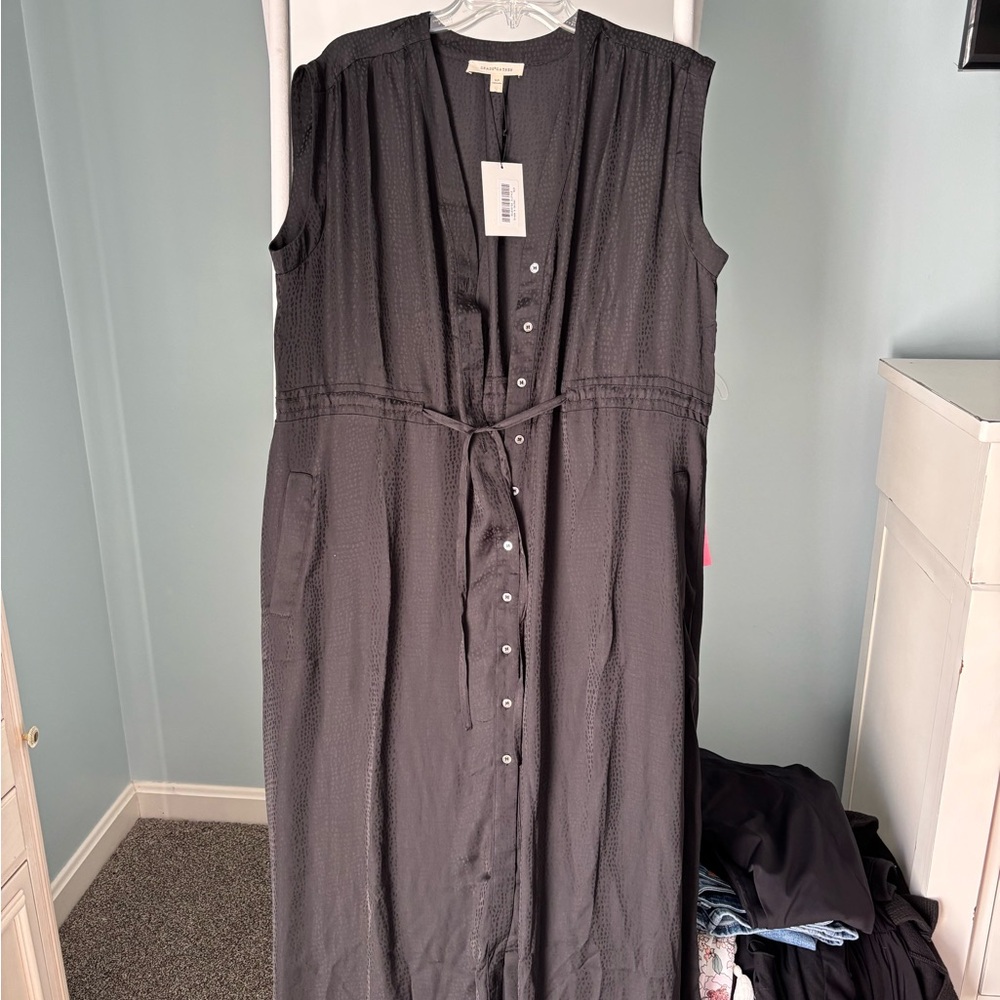 Elegant Black Sleeveless Dress, Petite XL
